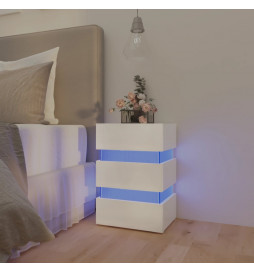 Table de chevet à LED blanc...