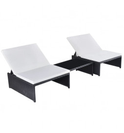 Chaises longues 2 pcs avec...