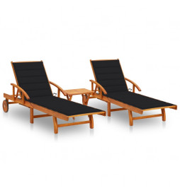 Chaises longues 2 pcs avec...