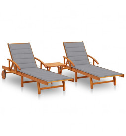 Chaises longues 2 pcs avec...
