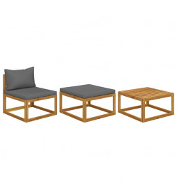 Salon de jardin 3 pcs avec...