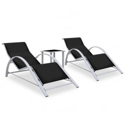 Chaises longues 2 pcs avec...