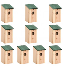 Nichoirs 10 pcs Bois de...