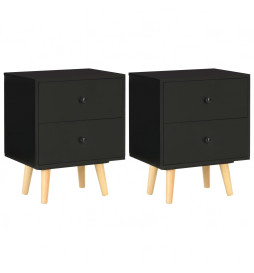 Tables de chevet 2 pcs Noir...