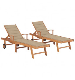 Chaises longues 2 pcs avec...