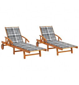 Chaises longues 2 pcs avec...