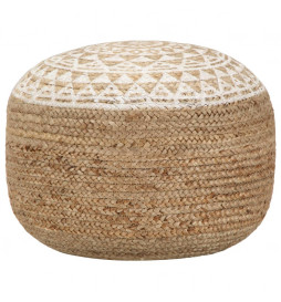 Pouf fait à la main Blanc...
