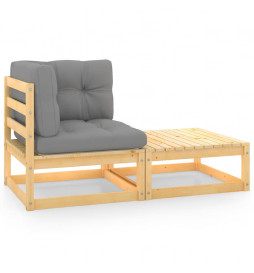 Salon de jardin 2 pcs avec...