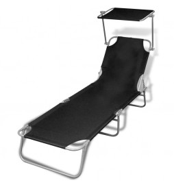 Chaise longue pliable avec...