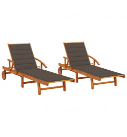 Chaises longues 2 pcs avec...