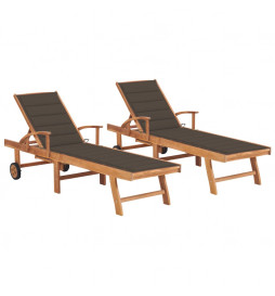 Chaises longues 2 pcs avec...