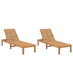 Chaises longues 2 pcs Bois...