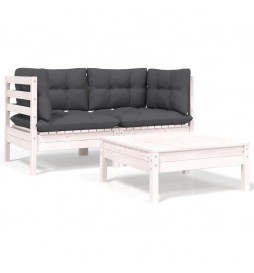 Salon de jardin 3 pcs avec...