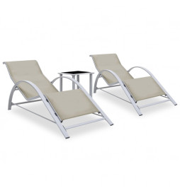 Chaises longues 2 pcs avec...