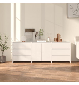 Buffets 3 pcs Blanc Bois...