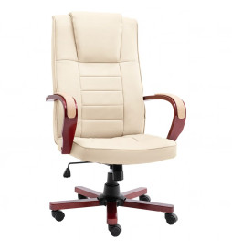 Chaise de bureau Crème Cuir...