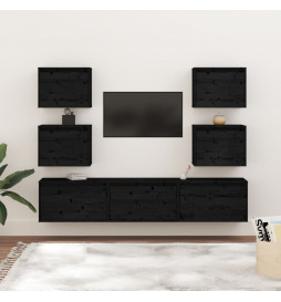 Meubles TV 7 pcs Noir Bois...