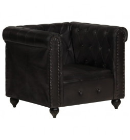 Fauteuil Chesterfield Noir...