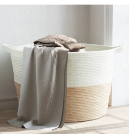 Panier à linge beige et...