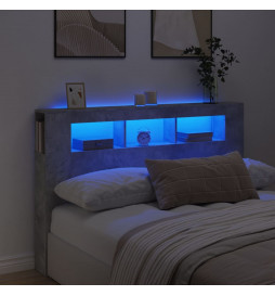 Tête de lit à LED gris...