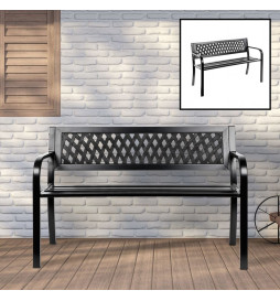 HI Banc de jardin acier noir