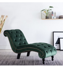 Chaise longue Velours Vert