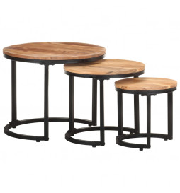 Tables d'appoint 3 pcs Bois...