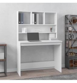 Bureau avec étagères Blanc...