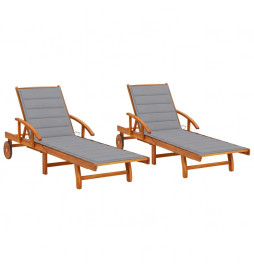 Chaises longues 2 pcs avec...
