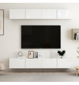 Meubles TV 4 pcs Blanc...