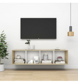 Meuble TV mural Blanc et...