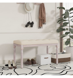 Banc beige 80x40x49 cm lin