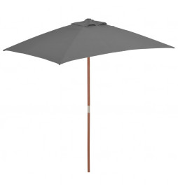 Parasol avec mât en bois...