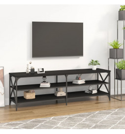 Meuble TV noir 160x40x50 cm...