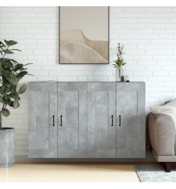 Armoires murales 2 pcs gris...