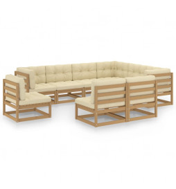 Salon de jardin 9 pcs avec...