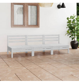 Salon de jardin 3 pcs Blanc...