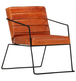 Fauteuil Brun roux Cuir...