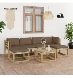 Salon de jardin 7 pcs avec...