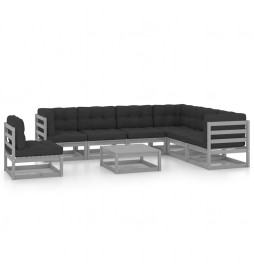 Salon de jardin 8 pcs avec...