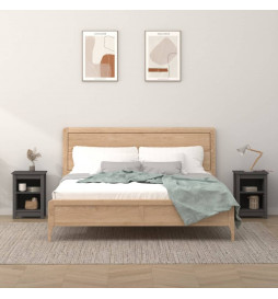 Tables de chevet 2 pcs Gris...