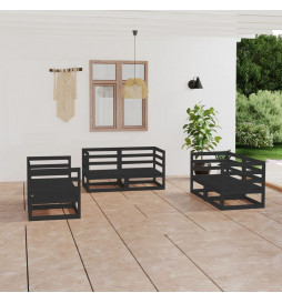 Salon de jardin 6 pcs Noir...