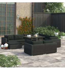 Salon de jardin 10 pcs avec...