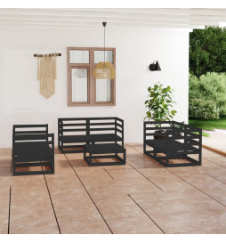 Salon de jardin 7 pcs Noir...