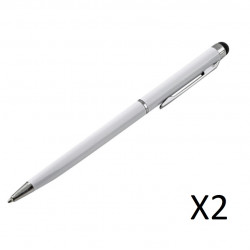 Stylet Stylo Metal x2 pour Smartphone 2 en 1 Bille Elegant Tablette Ecrire Universel