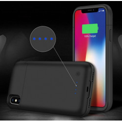 Coque Batterie Chargeur pour IPHONE X Noir Power Bank 5200mAh Secours Téléphone Slim