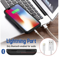 Coque Batterie Chargeur pour IPHONE X Noir Power Bank 5200mAh Secours Téléphone Slim