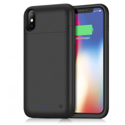 Coque Batterie Chargeur pour IPHONE X Noir Power Bank 5200mAh Secours Téléphone Slim