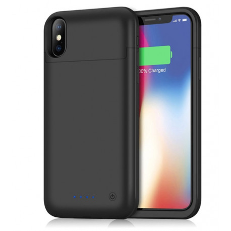 Coque Batterie Chargeur pour IPHONE X Noir Power Bank 5200mAh Secours Téléphone Slim