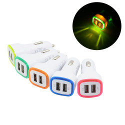 Adaptateur LED Prise Allume Cigare USB pour Smartphone Double 2 Ports Voiture Chargeur Universel
